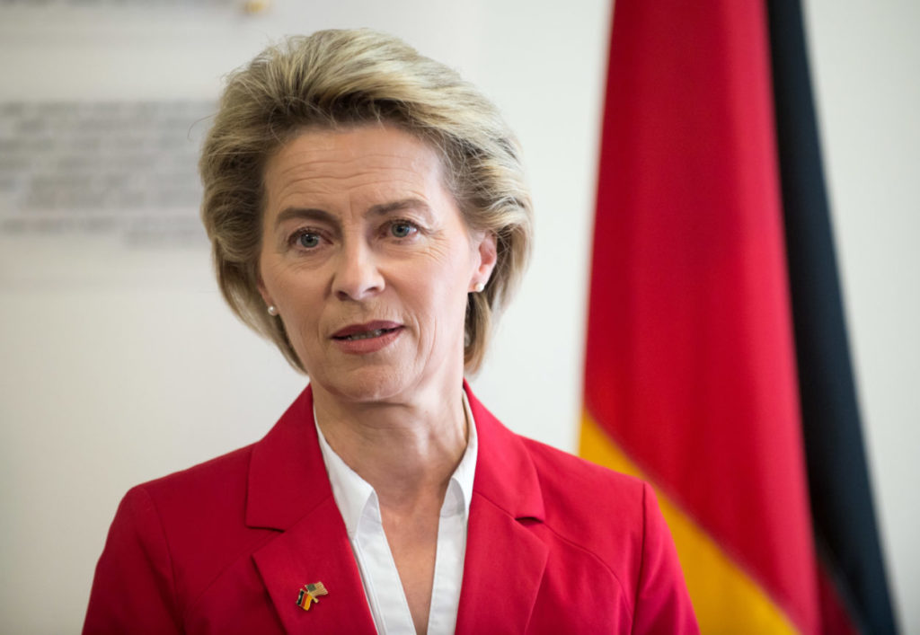 Ursula von der Leyen, Germany's minister for defence, and Secretary of Defense Jim Mattis speak to the press at the George C. Marshall European Center for Security Studies in Garmisch, Germany, June 28, 2017. (DOD photo by U.S. Air Force Staff Sgt. Jette Carr)