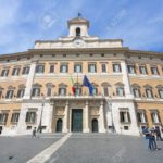 Rome, Italy - April 28, 2012: Palazzo Montecitorio is a building in Rome, where the seat of the Chamber of Deputies of the Italian Republic.