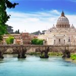 17688419 - view on tiber and st peter basilica in vatican